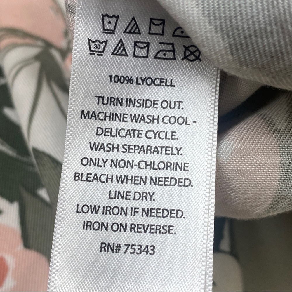 C&C California Floral Drawstring Pants Cuffed Leg Pockets Boho S - Picture 10 of 10